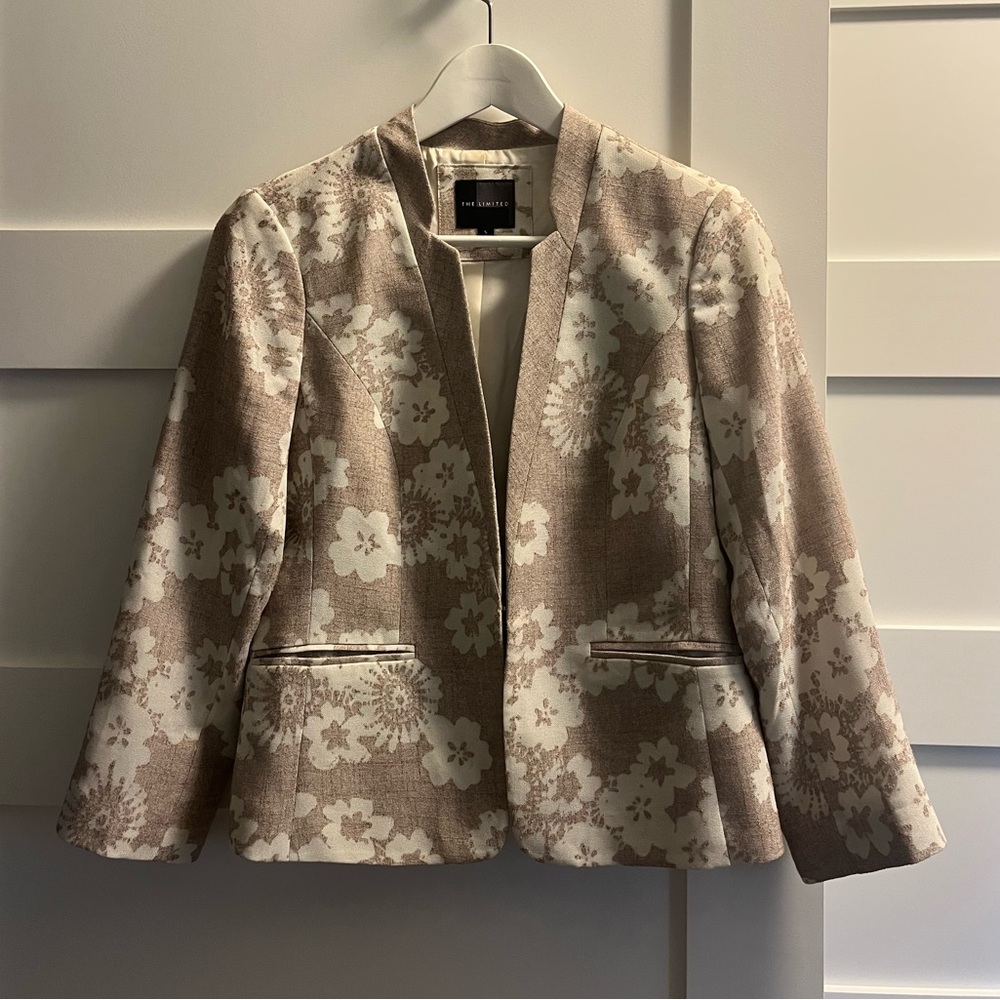 The Limited Beige Floral Blazer